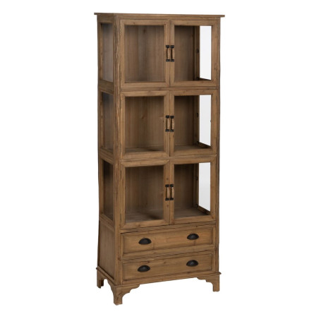 Vitrina Natural Cristal Madera de abeto 72 x 39 x 175 cm