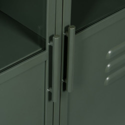 Vitrina con Doble Puerta de Cristal Menta Cristal Hierro 72 x 35 x 178