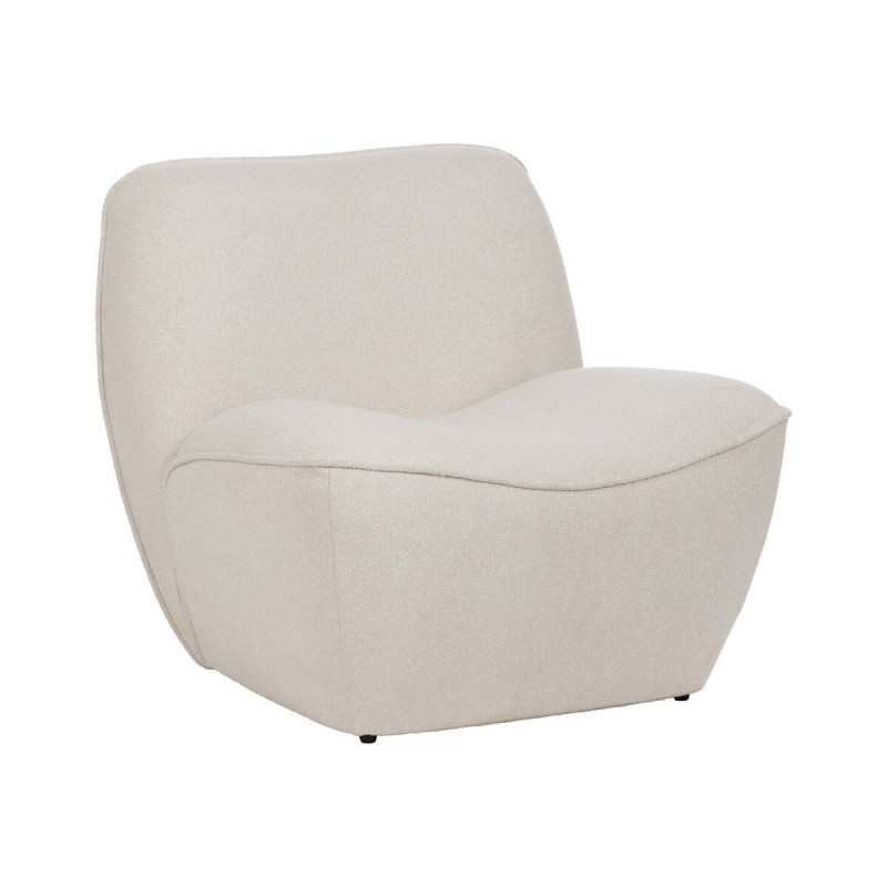 Sillón Blanco Madera MDF Foam 100 % poliéster 71 x 81 x 66 cm Sillón Blanco Madera MDF Foam 100 % poliéster 71 x 81 x 66 cm