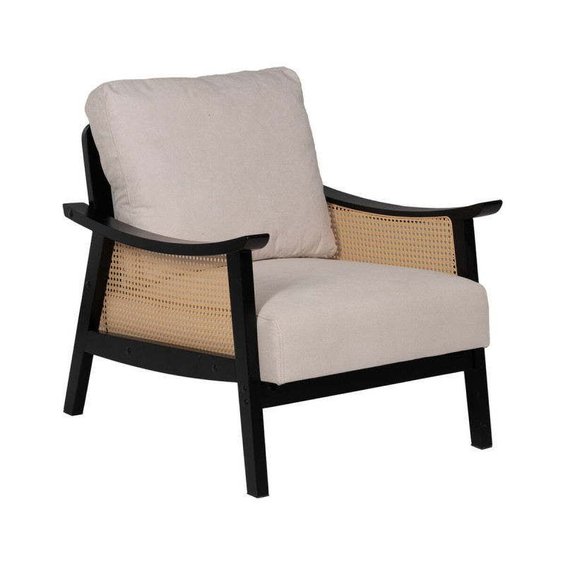 Sillón Negro Beige Polietileno Madera de caucho Madera MDF Foam 100 % Sillón Negro Beige Polietileno Madera de caucho Madera MDF Foam 100 %