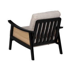Sillón Negro Beige Polietileno Madera de caucho Madera MDF Foam 100 %