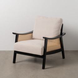 Sillón Negro Beige Polietileno Madera de caucho Madera MDF Foam 100 %