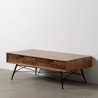 Mesa de Centro LAGOM Negro Natural Hierro Madera de caucho 120 x 60 x