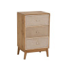 Mesita de Noche GEREL Natural Madera de abeto Madera MDF Fibra natural