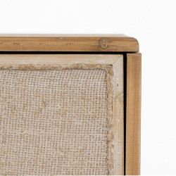Mesita de Noche GEREL Natural Madera de abeto Madera MDF Fibra natural