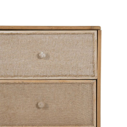 Mesita de Noche GEREL Natural Madera de abeto Madera MDF Fibra natural