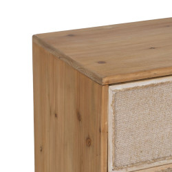 Mesita de Noche GEREL Natural Madera de abeto Madera MDF Fibra natural
