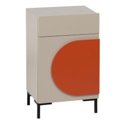 Mesita de Noche NECTO Naranja Taupé Hierro Madera MDF 40 x 31,2 x 66,