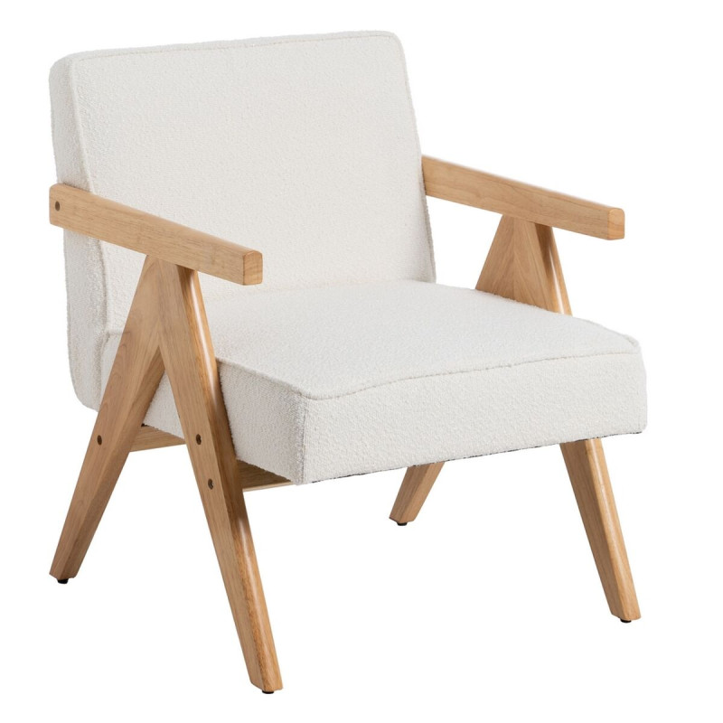 Sillón Blanco Natural 57 X 50 X 77 CM Sillón Blanco Natural 57 X 50 X 77 CM