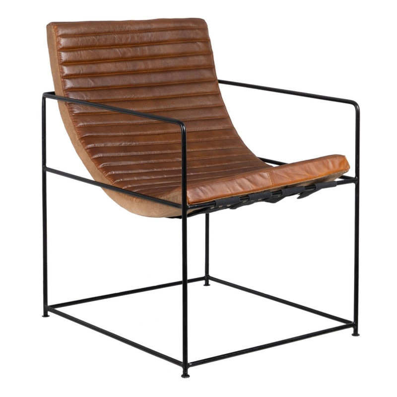 Sillón Marrón Negro 58 x 68 x 75 cm Sillón Marrón Negro 58 x 68 x 75 cm