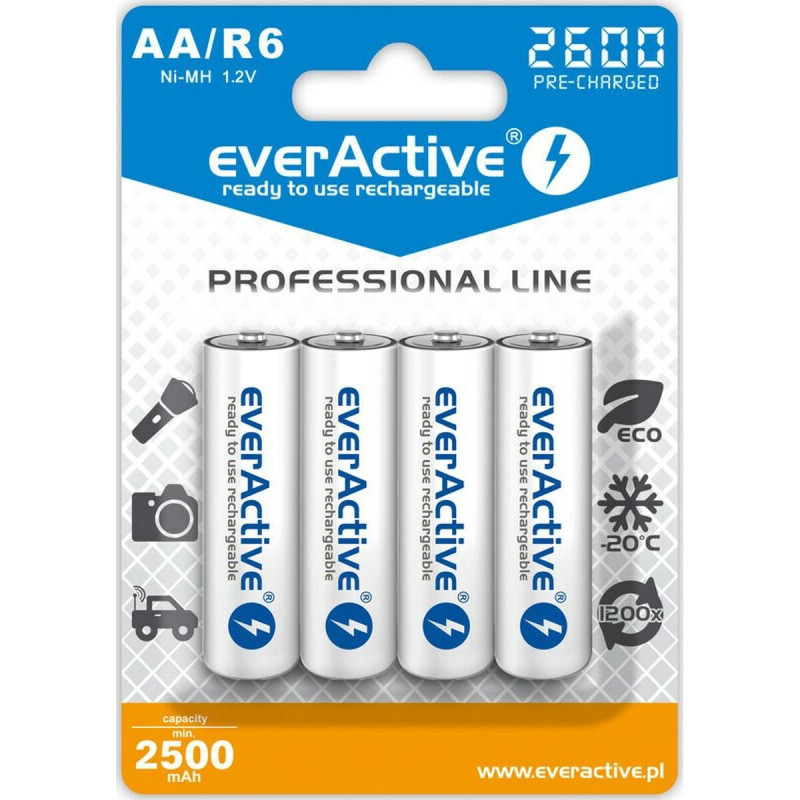 Pilas Recargables EverActive EVHRL6-2600 2500 mAh 1,2 V Pilas Recargables EverActive EVHRL6-2600 2500 mAh 1,2 V