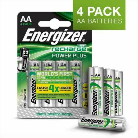 Pilas Recargables Energizer Accu Recharge Power Plus 2000 AA BP4 2000