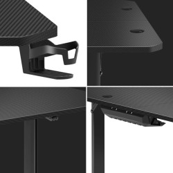 Mesa de Escritorio Gaming Huzaro HZ-Hero 4.7 Negro Madera MDF 160 x 75