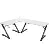 Mesa de Escritorio Gaming Huzaro HZ-Hero 7.0 Blanco Negro Fibra de car