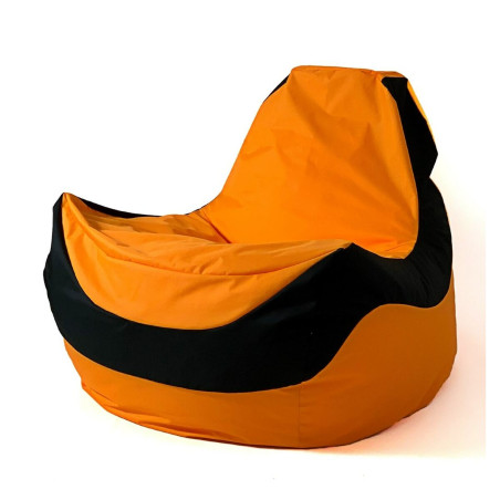 Puff GO GIFT Negro Naranja Oxford tejido antidesgarros 140 x 100 x 100