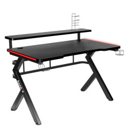 Mesa de Escritorio Gaming Huzaro HZ-Hero 5.0 RGB Negro Acero Fibra de