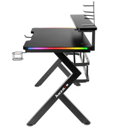 Mesa de Escritorio Gaming Huzaro HZ-Hero 5.0 RGB Negro Acero Fibra de