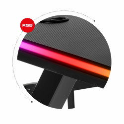 Mesa de Escritorio Gaming Huzaro HZ-Hero 5.0 RGB Negro Acero Fibra de