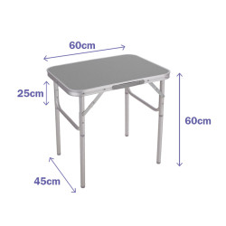 Marbueno Mesa Plegable Aluminio D25 Surtida Camping y Playa 60X45X25/6