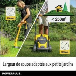 Cortacésped Eléctrico Powerplus POWXG62205T 1300 W 220-240 V 32 cm 3