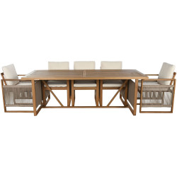 Conjunto de Mesa con Sillas Home ESPRIT Marrón 230 x 100 x 75 cm