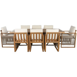 Conjunto de Mesa con Sillas Home ESPRIT Marrón 230 x 100 x 75 cm