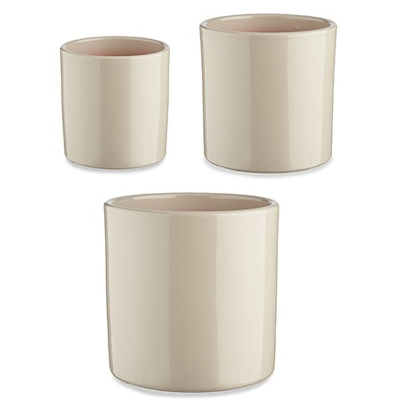 Set de Macetas Cilindro Ø 14 cm Ø 22 cm Ø 17 cm Casual 3 Piezas (3