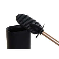 Escobilla para el Baño DKD Home Decor Negro Dorado Resina 10 x 6 x 40