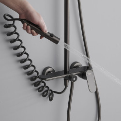 Columna de Ducha Fontastock Gris Acero Inoxidable ABS H 1/2" Grifo Mon