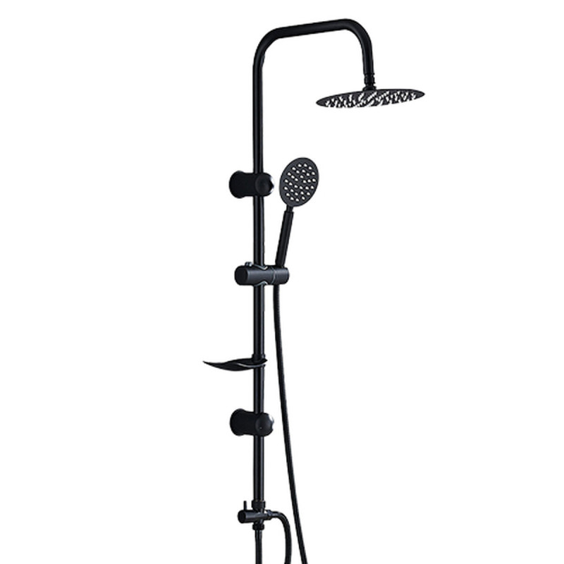 Columna de Ducha Fontastock Negro Acero Inoxidable ABS