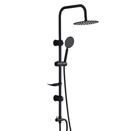 Columna de Ducha Fontastock Negro Acero Inoxidable ABS