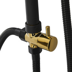 Columna de Ducha Fontastock Negro Dorado Acero Inoxidable ABS Cromado