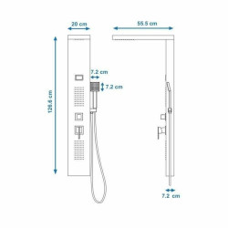 Columna de Ducha Rousseau Torquay Negro ABS 126,6 x 20 cm Hidromasaje