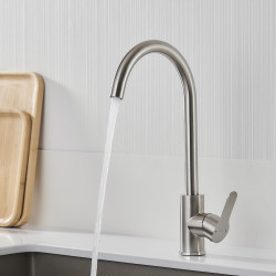 Grifo Monomando Fontastock Gris Acero Inoxidable Cerámico Aleación d