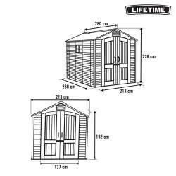 Caseta Lifetime 213 x 228 x 280 cm Gris