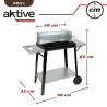 Barbacoa de Carbón con Ruedas Aktive Metal esmaltado 90 x 85 x 32 cm