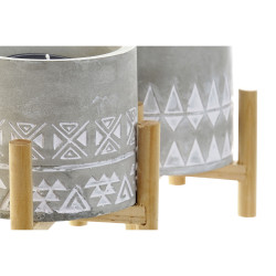 Vela DKD Home Decor Gris Madera Marrón Cemento Aluminio Cera (10 x 10
