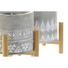 Vela DKD Home Decor Gris Madera Marrón Cemento Aluminio Cera (10 x 10