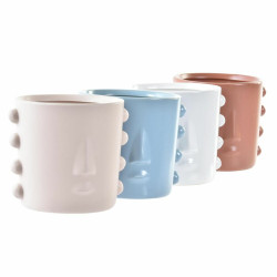 Macetero DKD Home Decor Cara Gres (15 x 13 x 12,5 cm) (4 Unidades)