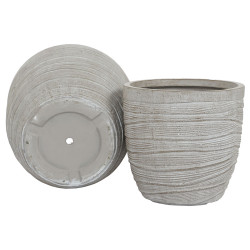 Set de Maceteros Home ESPRIT Beige Fibra de Vidrio Magnesio 45 x 45 x
