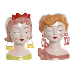 Macetero Home ESPRIT Multicolor Dolomita chica 16 x 14 x 26 cm (2 Unid