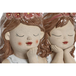 Macetero Home ESPRIT Blanco Beige Rosa Dolomita chica 12 x 14 x 18 cm