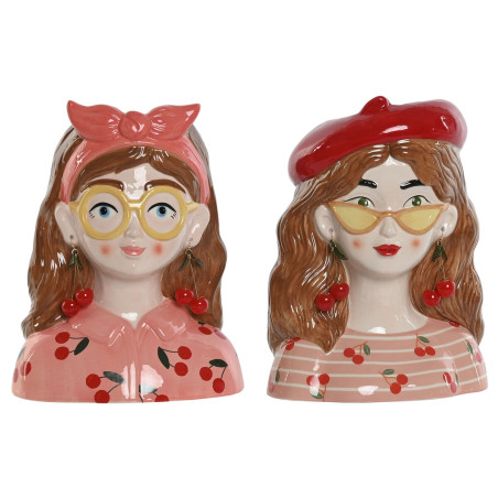 Macetero Home ESPRIT Multicolor Dolomita Urbano 21 x 14,5 x 27 cm (2 U