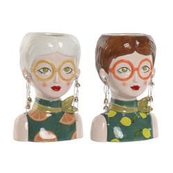 Macetero Home ESPRIT Multicolor Dolomita chica Urbano 16 X 13,5 X 23 c