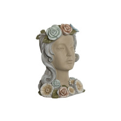 Macetero Home ESPRIT Multicolor Crema Magnesio chica 32 X 30 X 48 cm