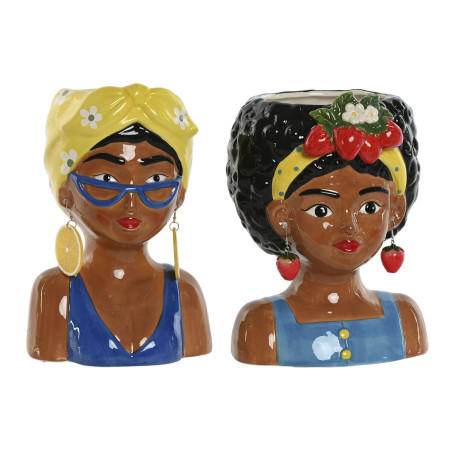 Macetero Home ESPRIT Multicolor Dolomita Urbano 16 x 13 x 24 cm (2 Uni