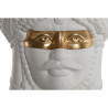 Macetero Home ESPRIT Blanco Dorado Porcelana 15 x 15 x 26.5 cm (2 Unid