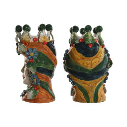 Macetero Home ESPRIT Verde Multicolor Porcelana 20 x 20 x 32 cm (2 Uni