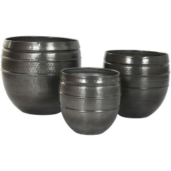 Macetero Home ESPRIT Gris Aluminio Moderno 41 x 41 x 40 cm 40 x 40 x 4