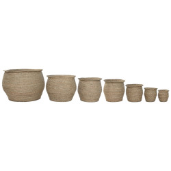 Macetero Home ESPRIT Marrón Fibra Urbano 70 x 70 x 58 cm (7 Unidades)